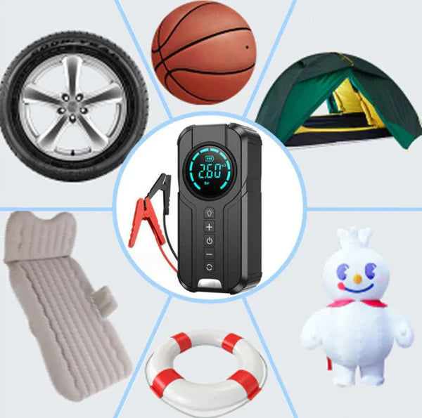 Hexaliving™Jump Starter With Air Pump هيكساليفينغ™ جهاز تشغيل البطارية مع منفاخ هواء