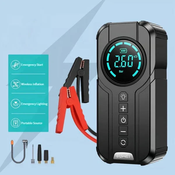Hexaliving™Jump Starter With Air Pump هيكساليفينغ™ جهاز تشغيل البطارية مع منفاخ هواء